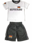 Preview: Kinder Fussball Fan Set Deutschland Gr. 4 110/116 Trikot Shorts WM EM Weiß Schwarz
